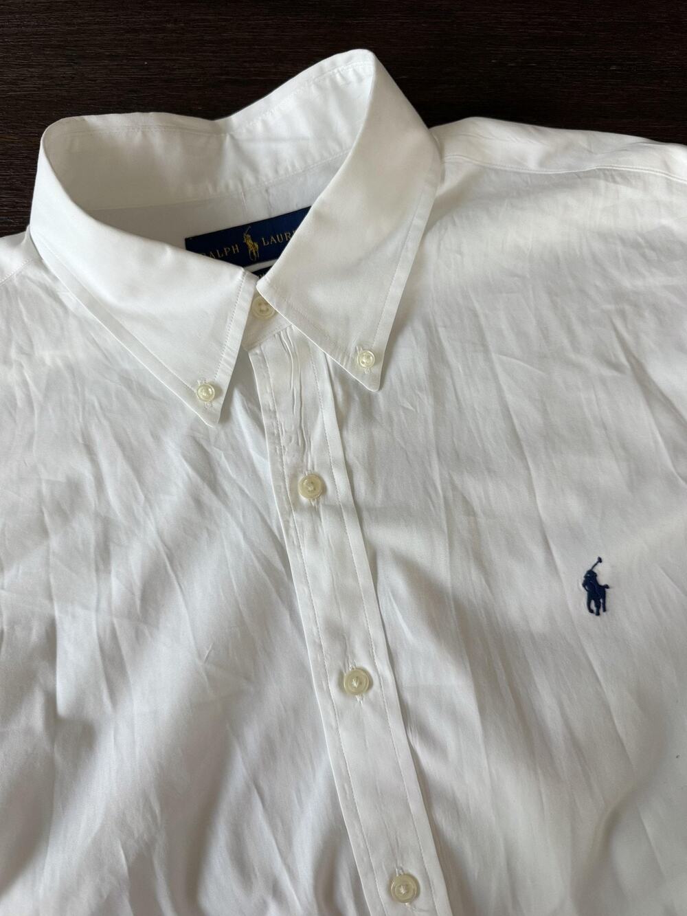 Ralph Lauren White Dress Shirt with Navy Pony